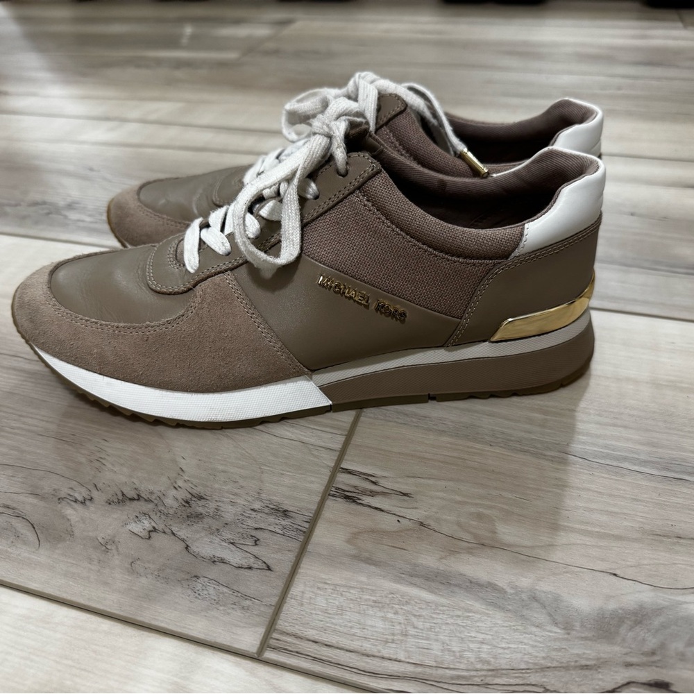 Michael Kors Brown and Gold Sneakers with Sporty Design